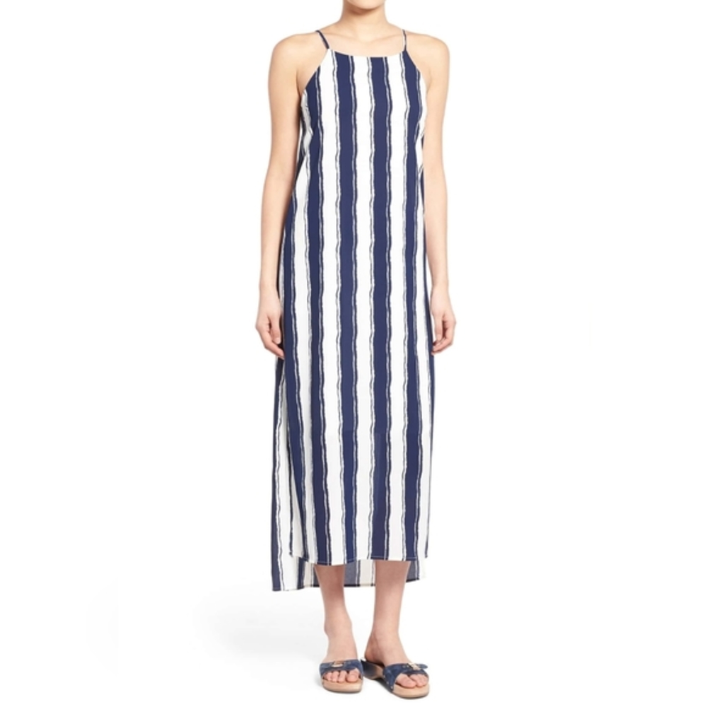 GUC Sienna Sky Long Maxi Striped Dress Blue White Spring/Summer Size S